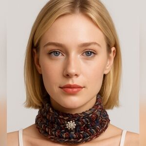 Hand Crafted Crochet Necklace Multicolor 4-in-1 Chocker necklace Handmade gifts